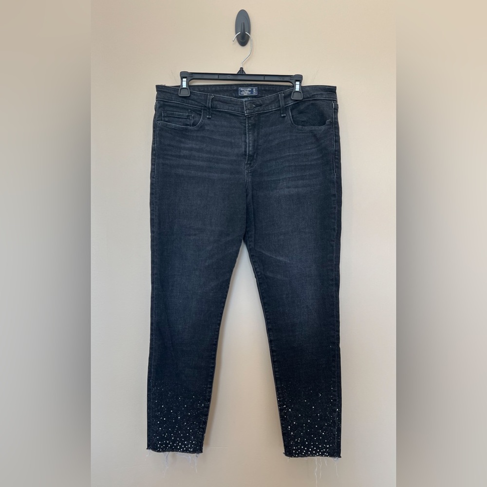 Abercrombie & Fitch Jeans - size 32/14 - black with rhinestones